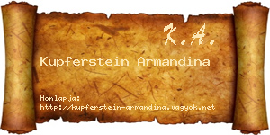 Kupferstein Armandina névjegykártya